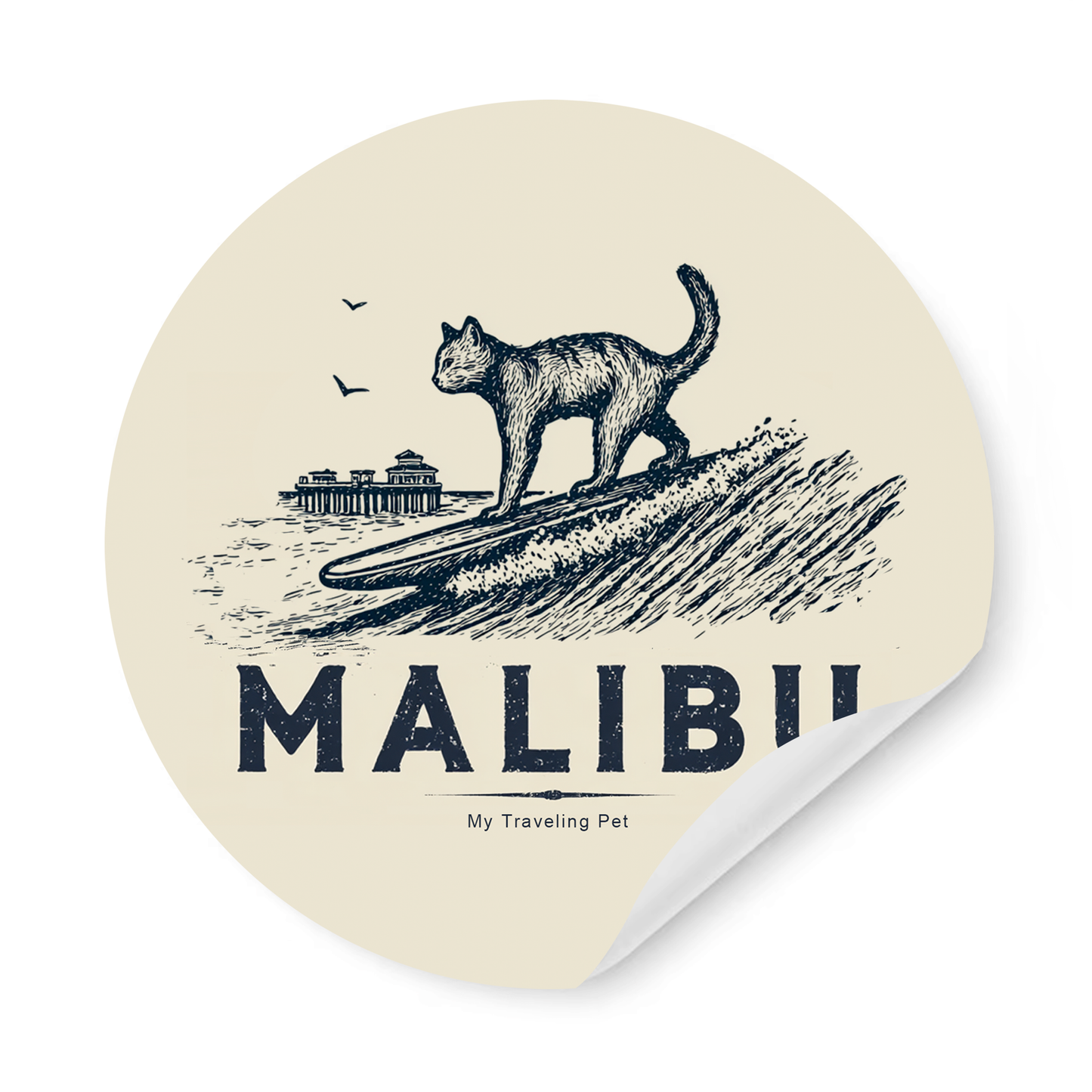 Malibu Cat Sticker