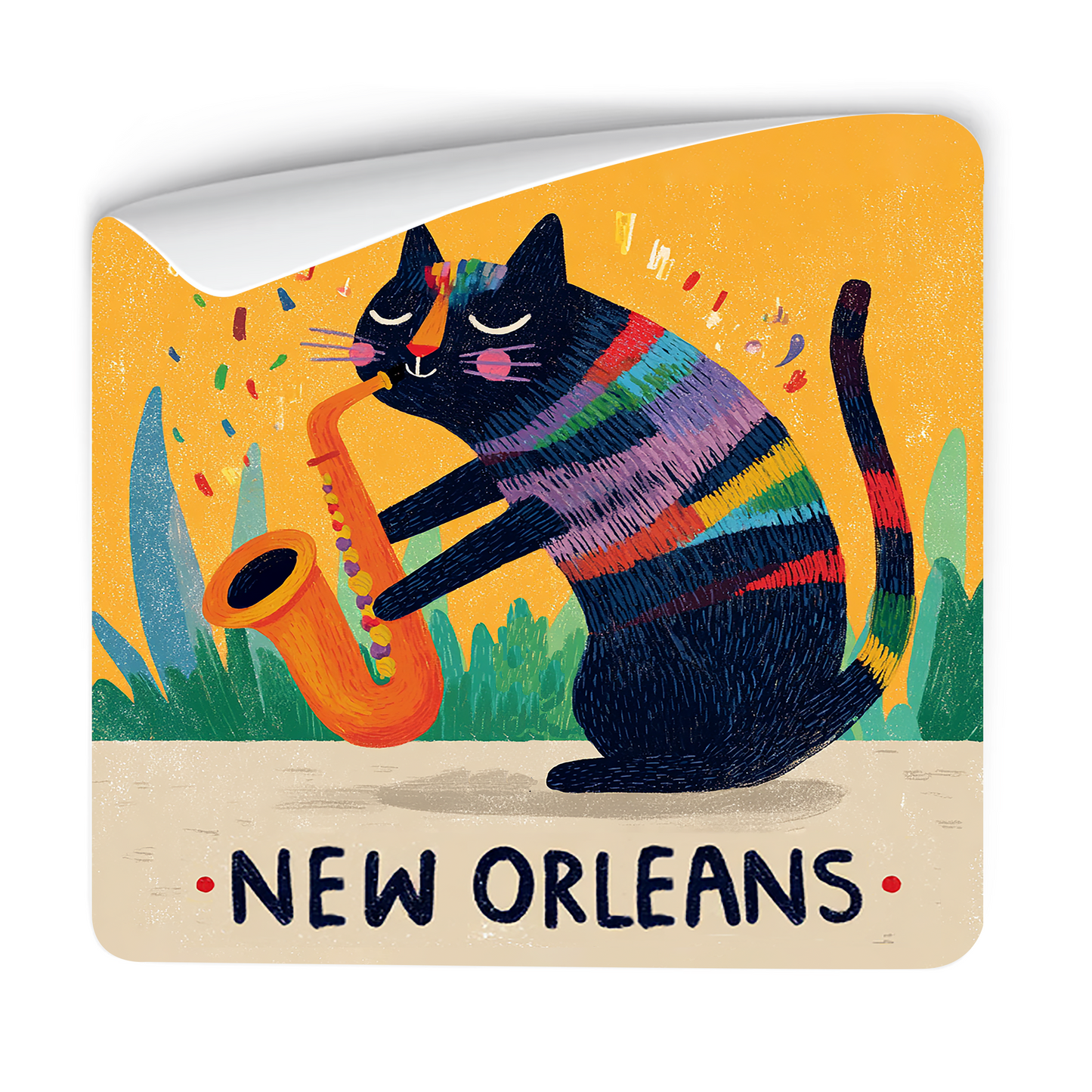 New Orleans Cat Sticker