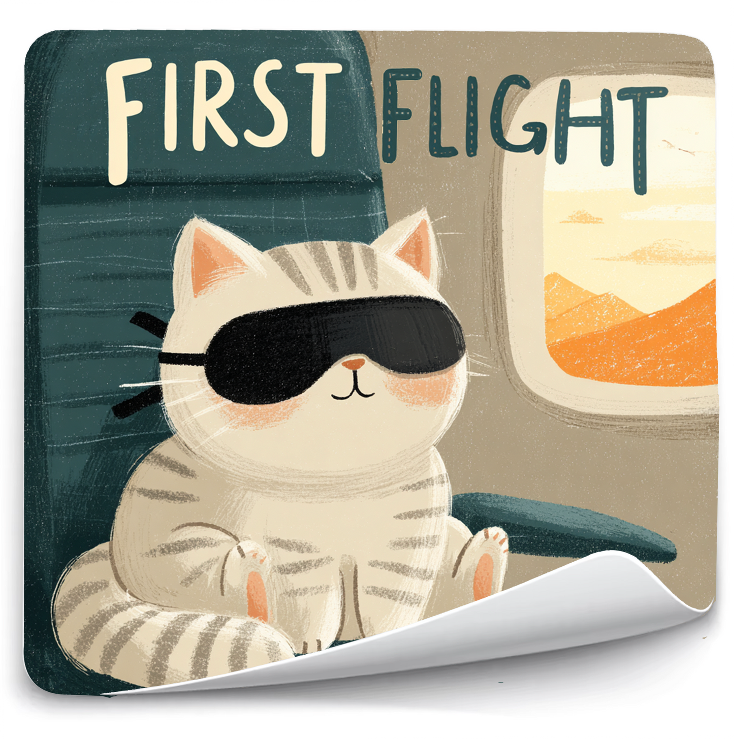 First Flight Cat Sticker