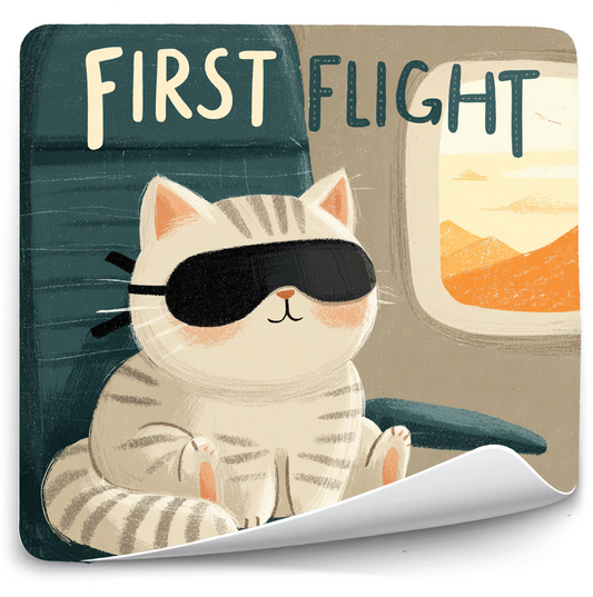 First Flight Cat Sticker
